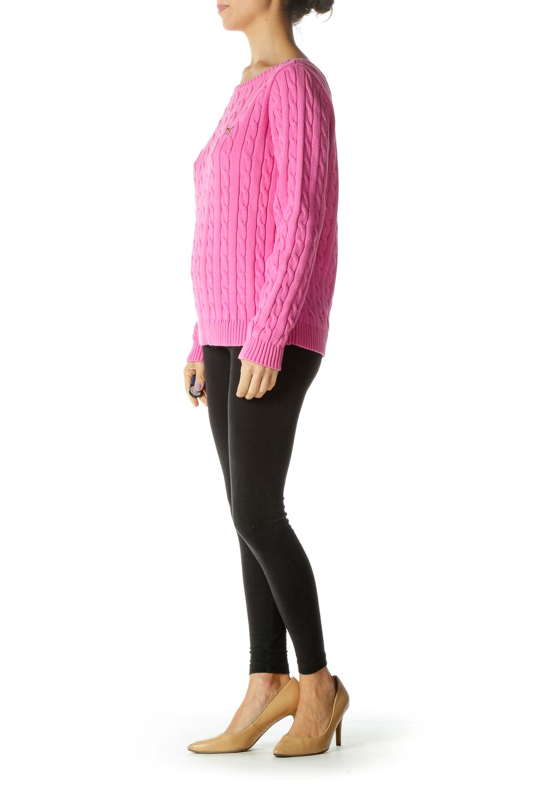 Pink Cable Knit Sweater