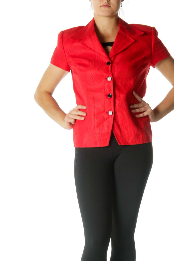 Red Short Sleeve Blazer