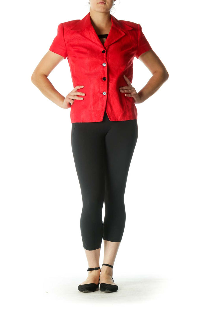 Red Short Sleeve Blazer