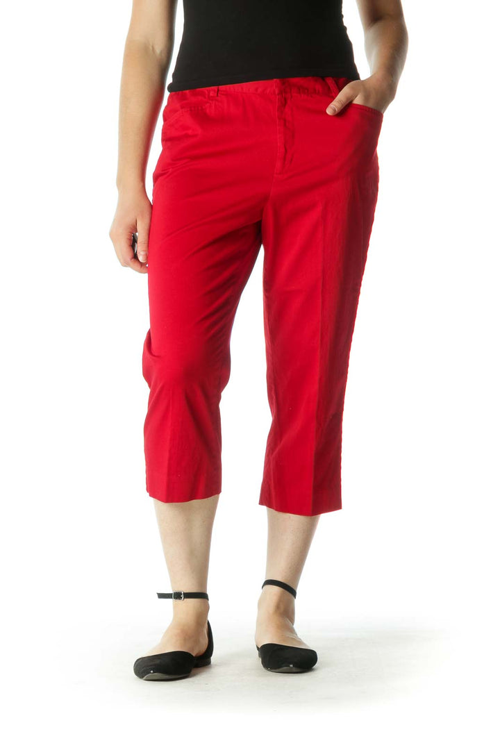 Red Cropped Pants