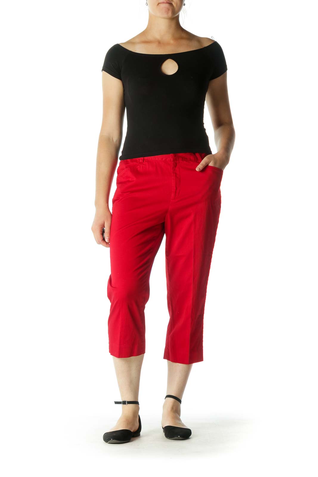 Red Cropped Pants