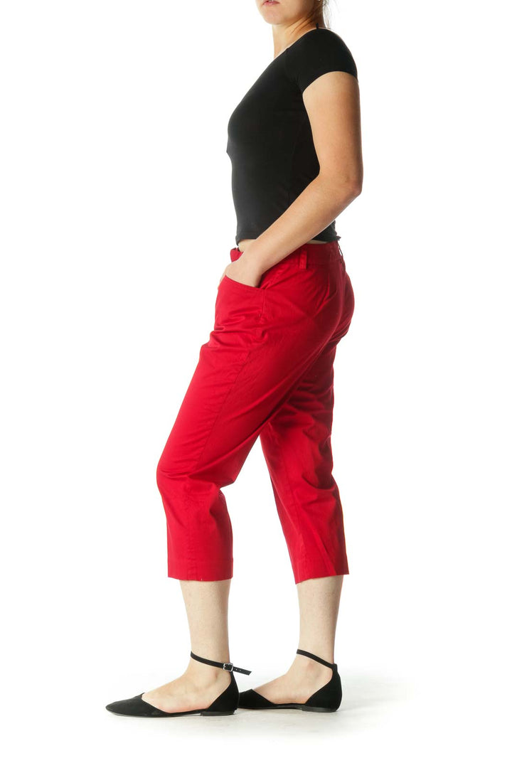 Red Cropped Pants