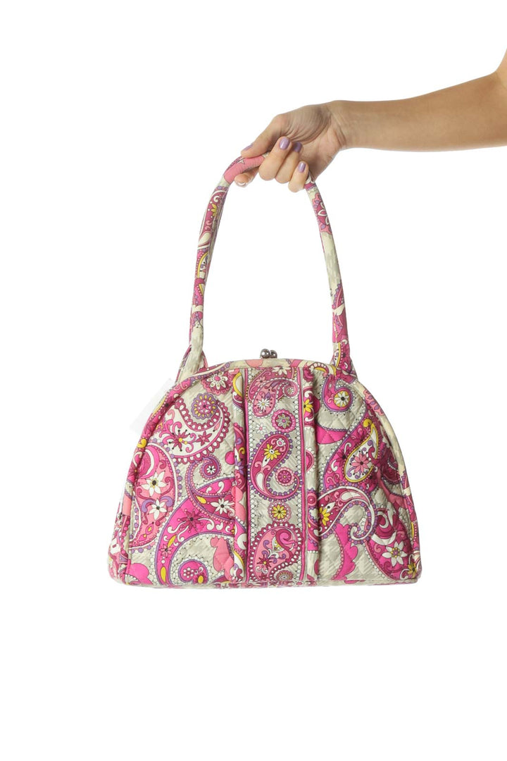 Pink Paisley Print Quilted Bag