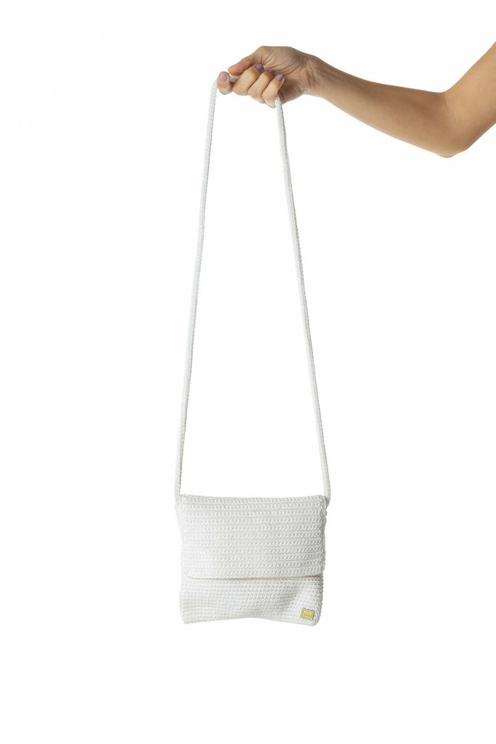 White Knit Crossbody Bag