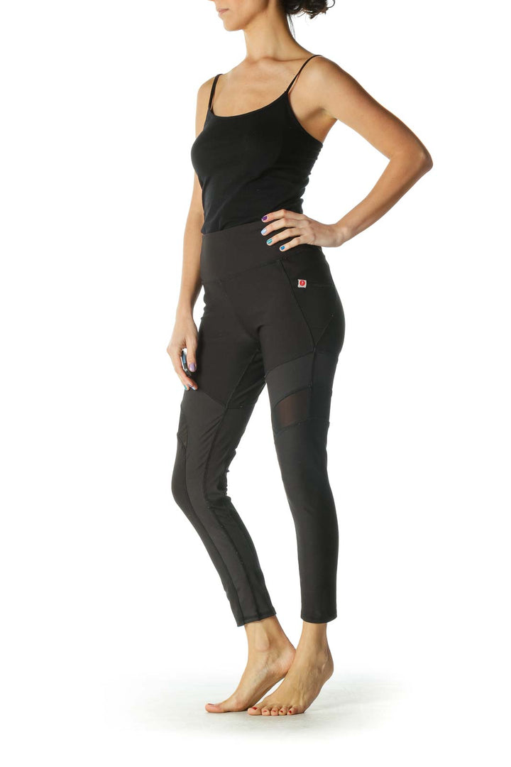 Black Mesh Paneled Leggings