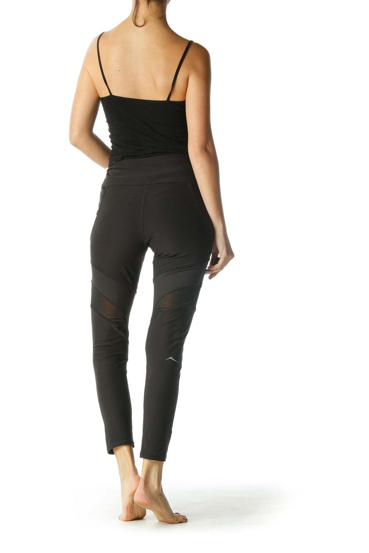 Black Mesh Paneled Leggings