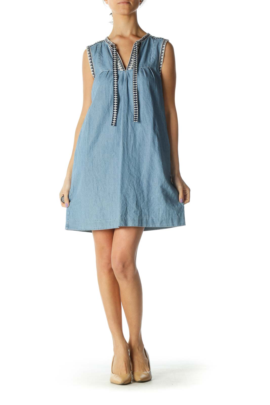 Blue Denim Pocketed Day Dress