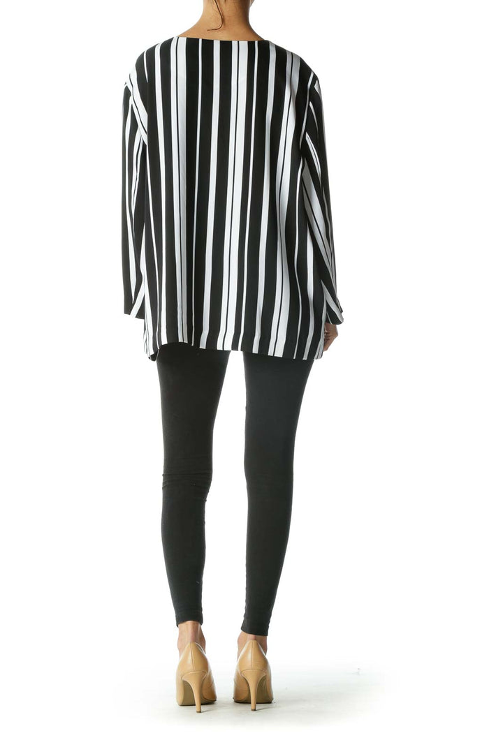 Black White Striped Jacket