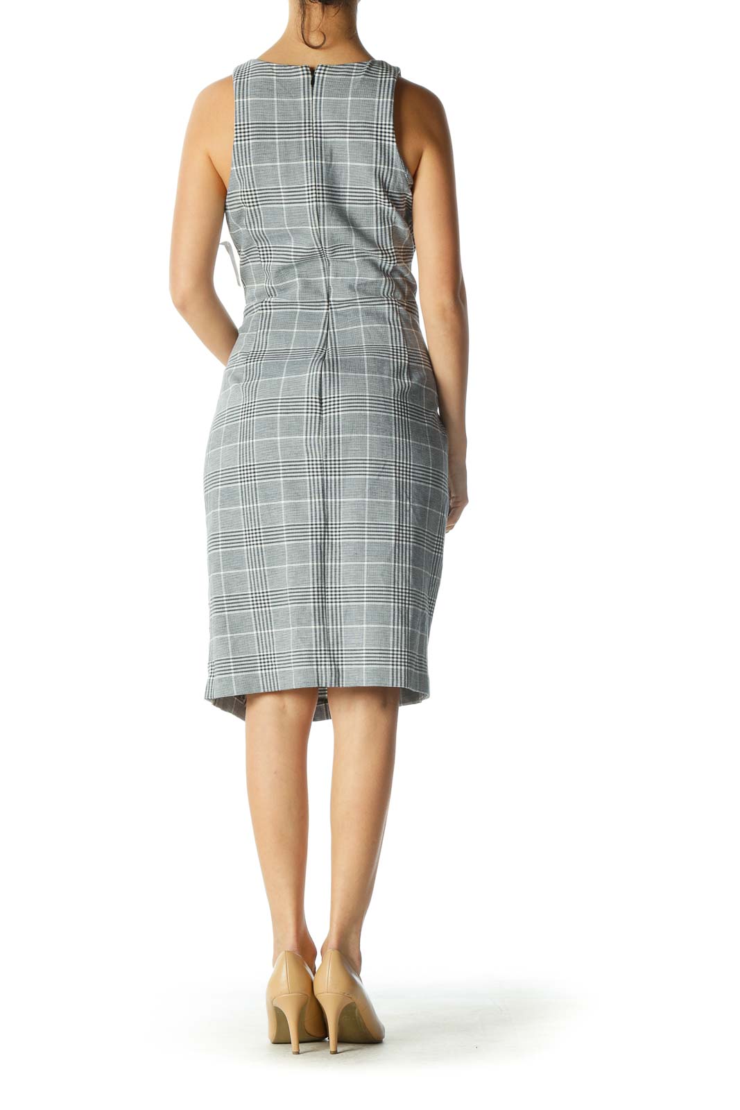 Gray Plaid Work Dress