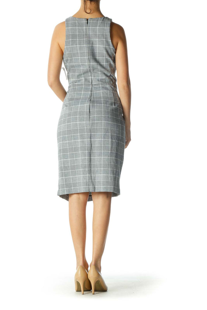 Gray Plaid Work Dress