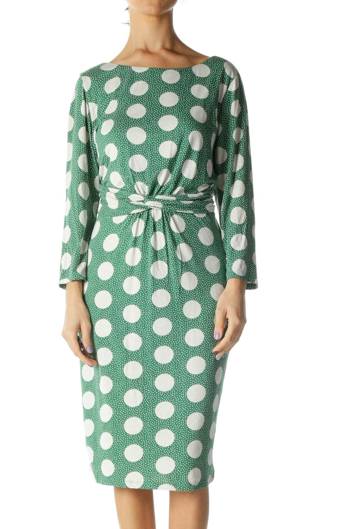 Green White Polka Dot Dress