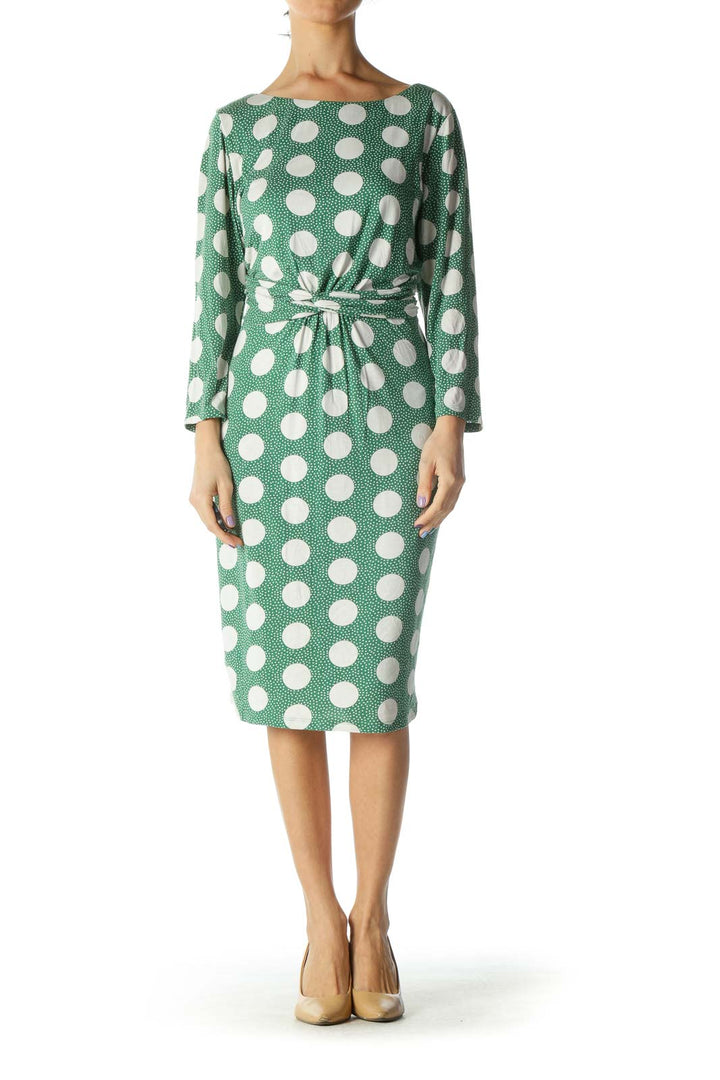 Green White Polka Dot Dress