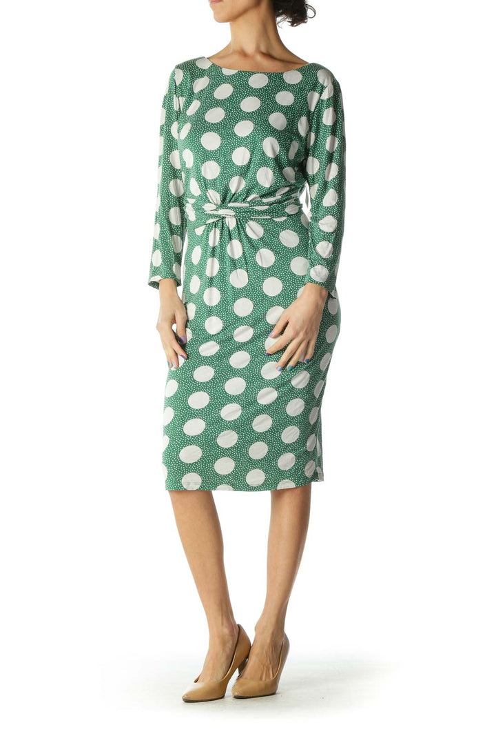 Green White Polka Dot Dress