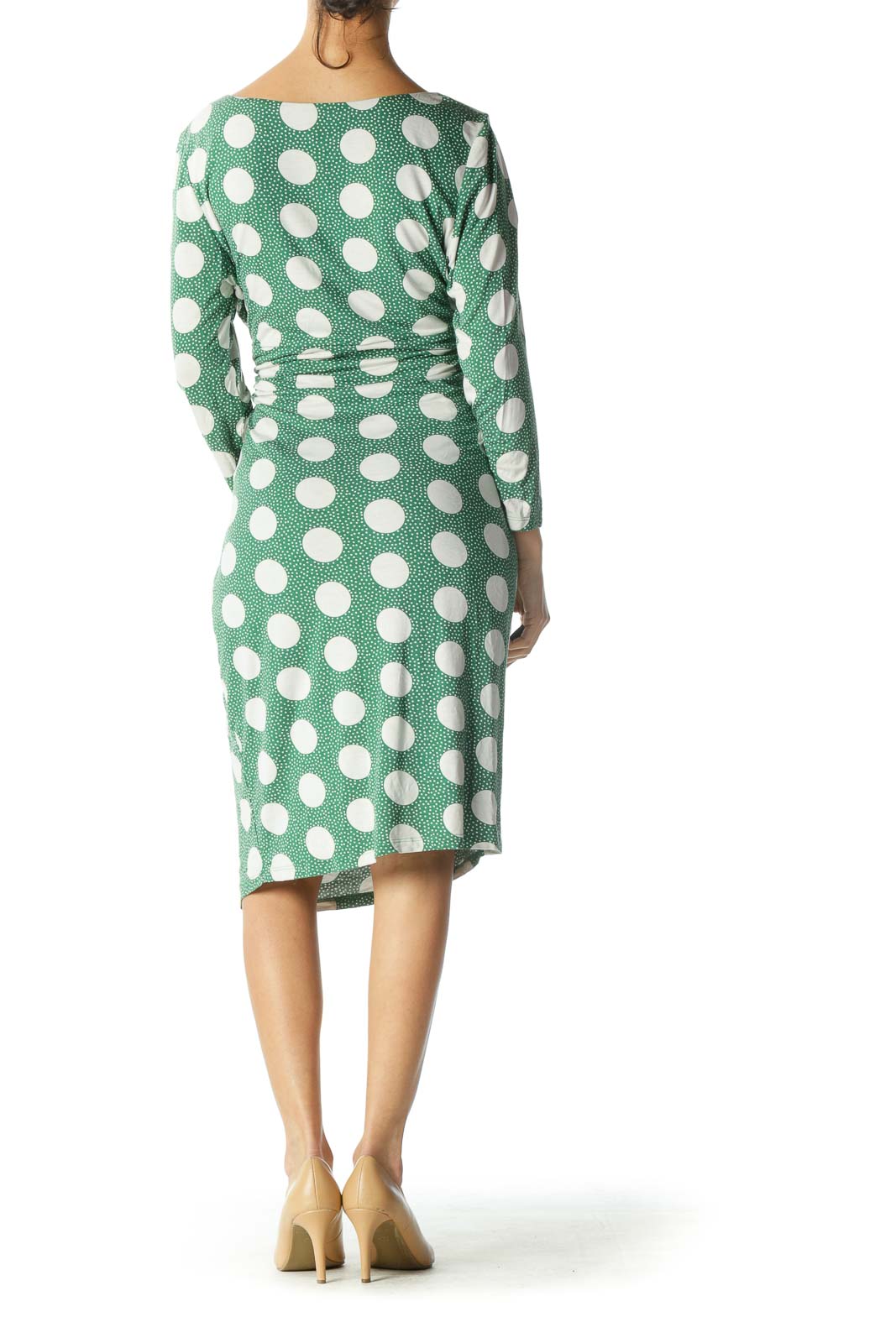 Green White Polka Dot Dress