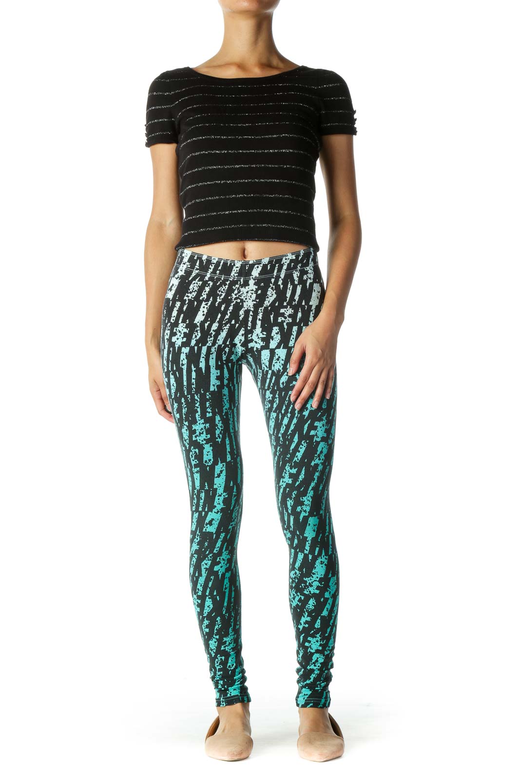 Black and Blue Print Leggings