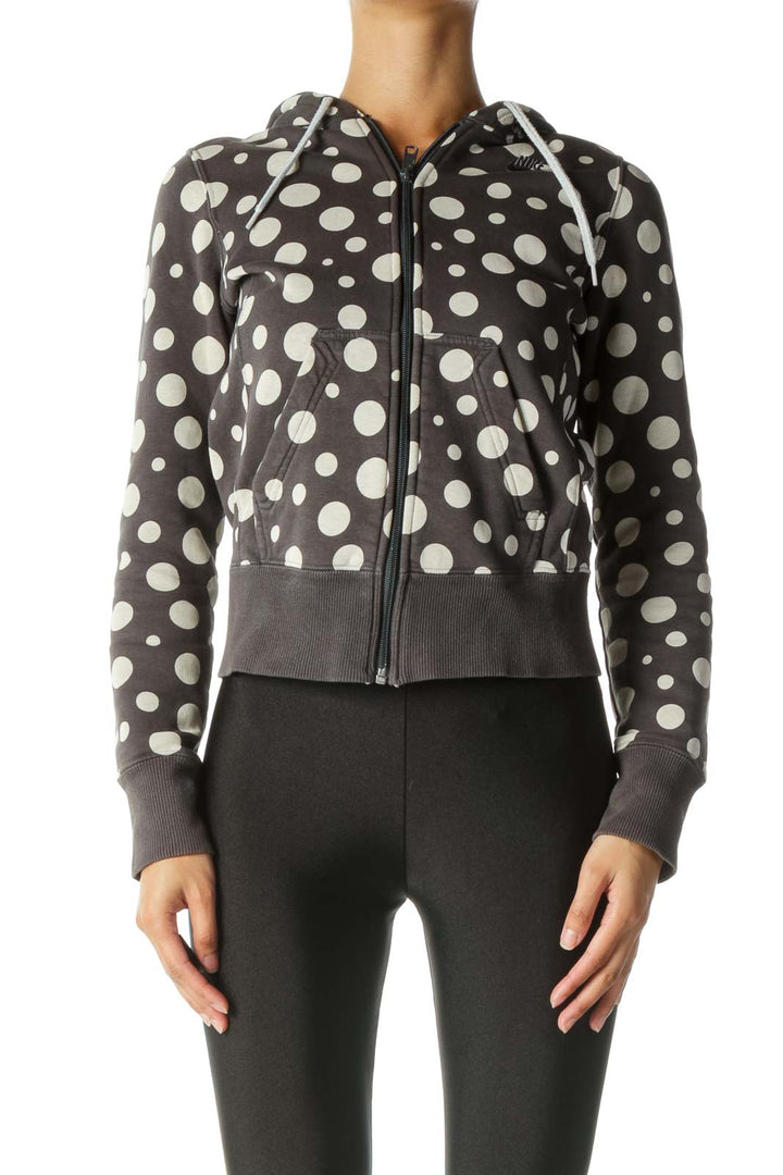 Gray and Cream Polka-Dot Jacket