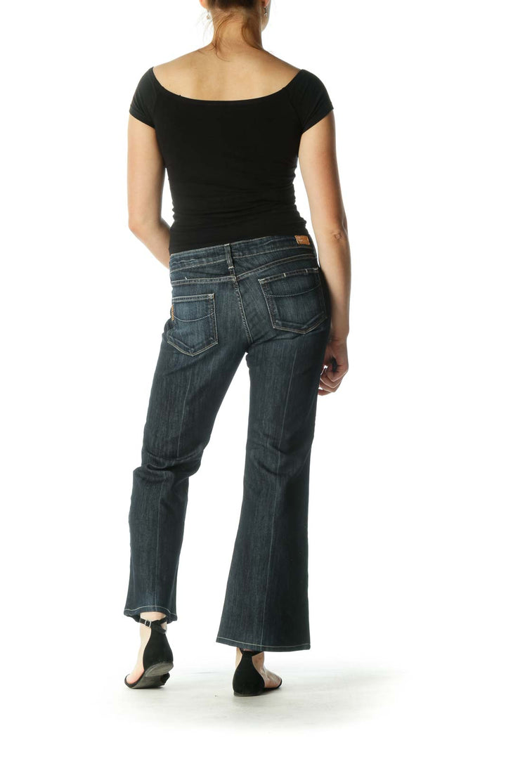 Blue Dark Wash Flared Jeans