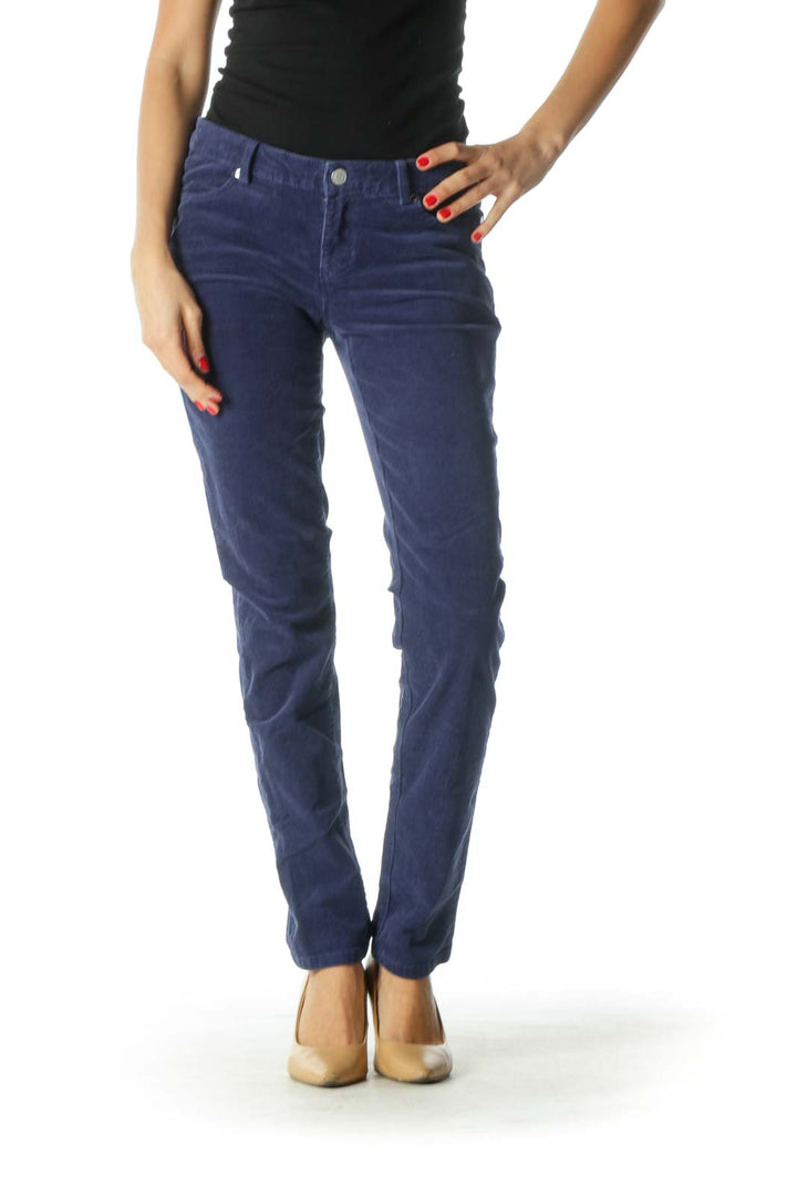 Blue Corduroy Skinny Pants