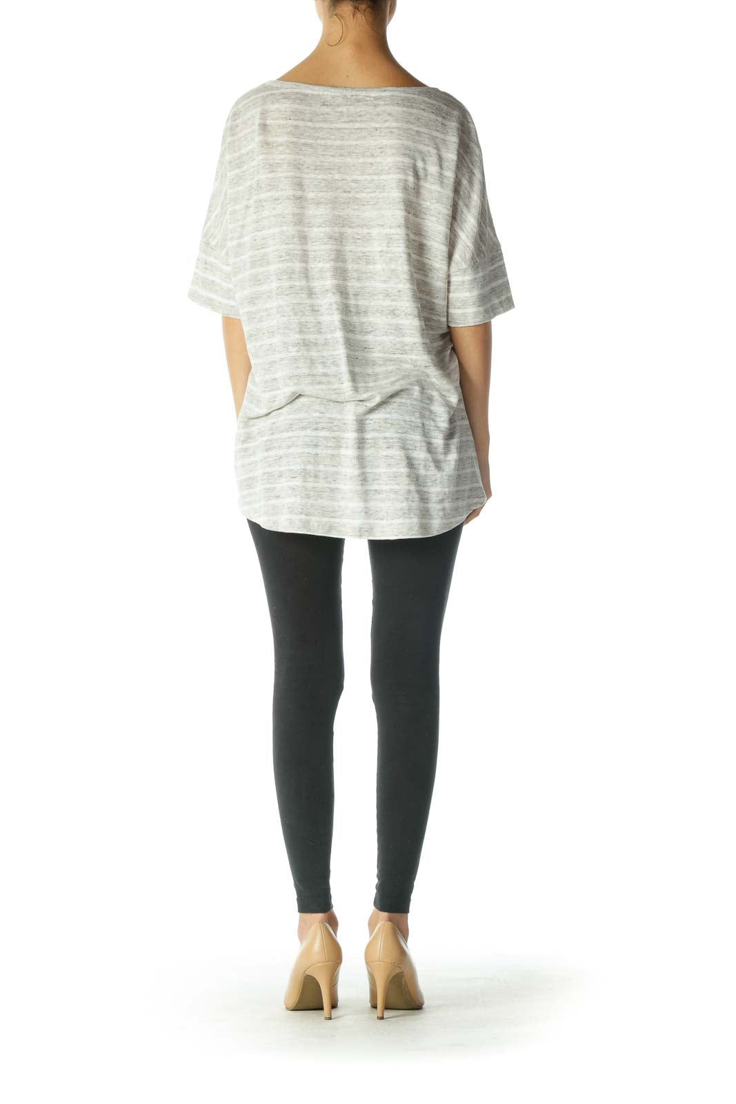 Gray Oversized Linen T-Shirt