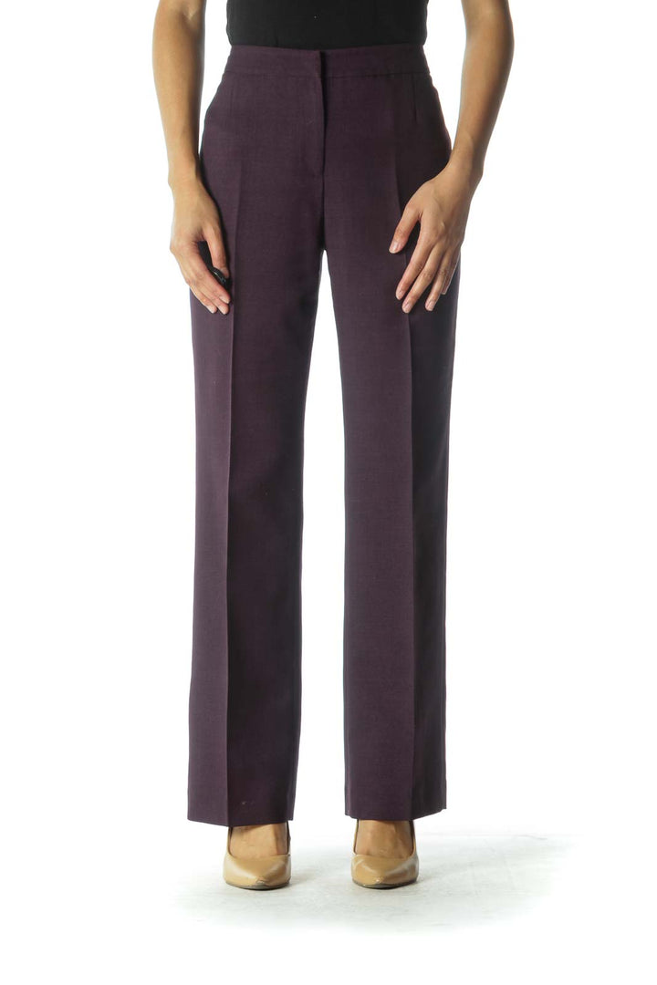 Purple Wide-Leg Pants