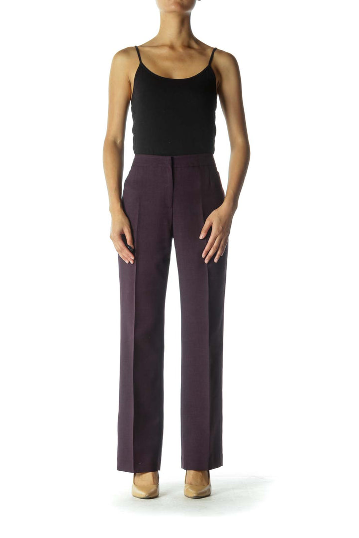 Purple Wide-Leg Pants