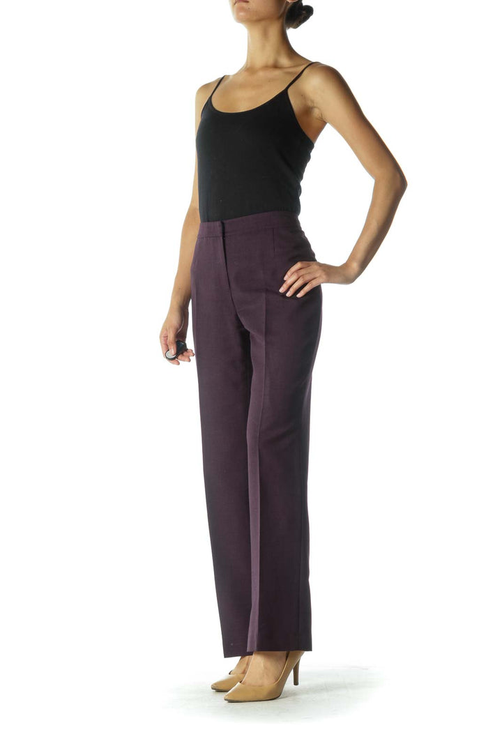 Purple Wide-Leg Pants