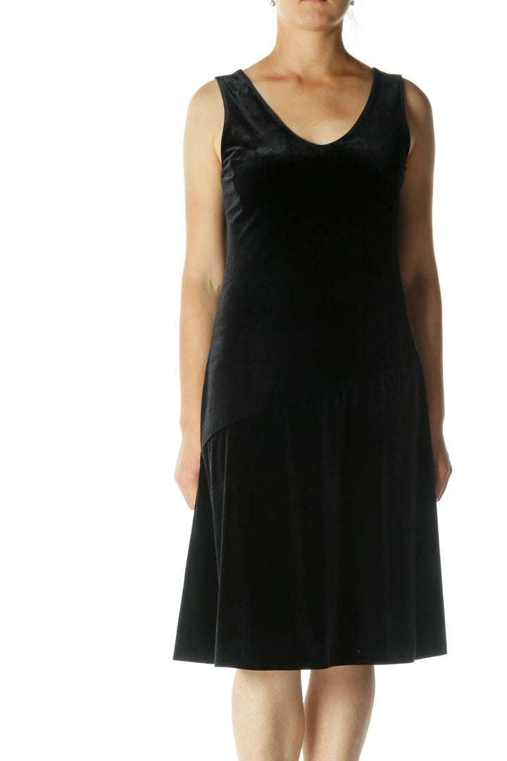 Black Velvet Shift Dress