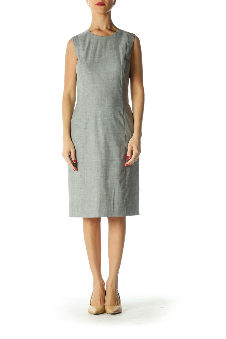 Gray Twill Sheath Dress