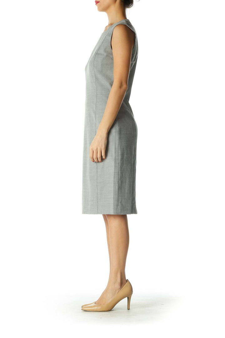 Gray Twill Sheath Dress