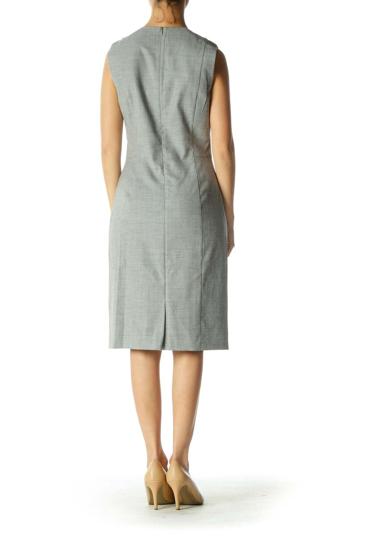 Gray Twill Sheath Dress