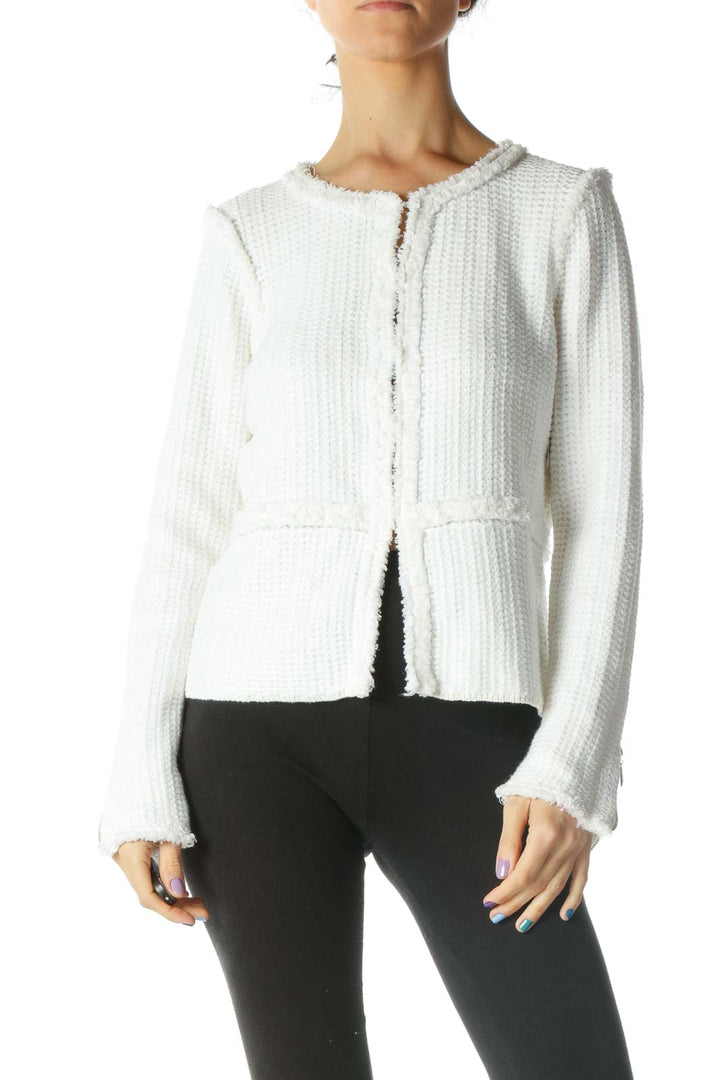 White Knit Tweed Jacket