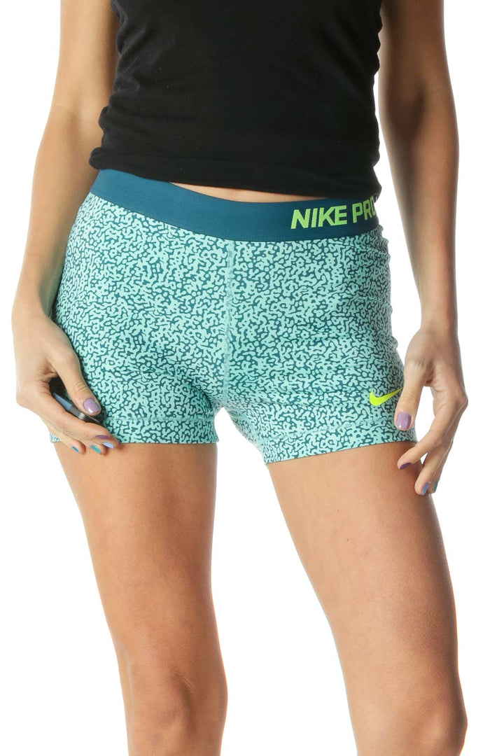 Green Navy Tight Sports Shorts