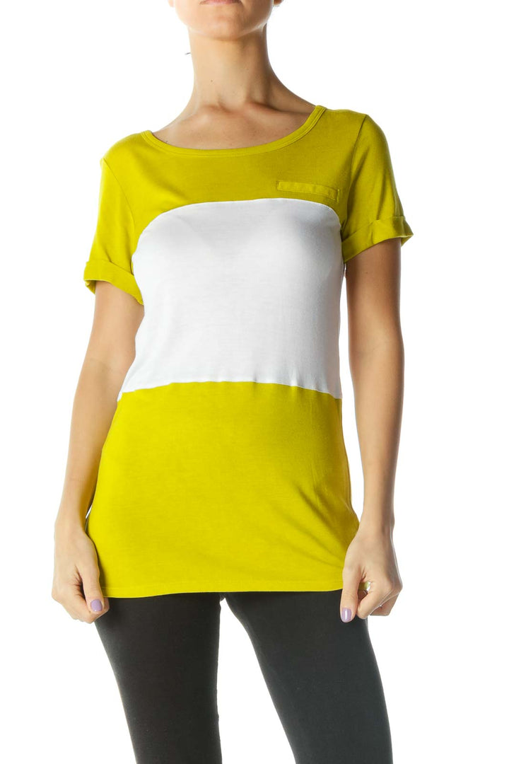 Yellow White Striped T-Shirt