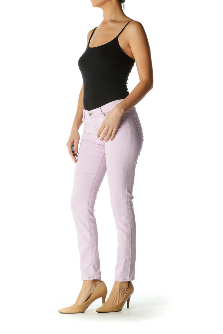 Purple Slim Straight Leg Jeans