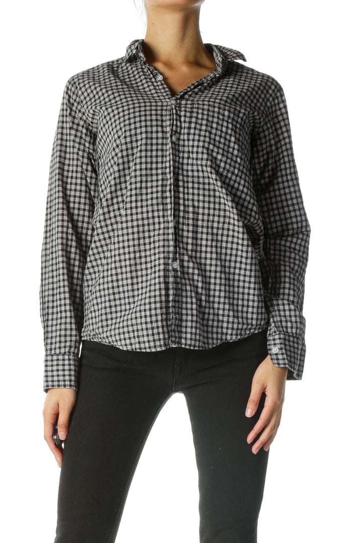 Black Gray 100% Cotton Shirt