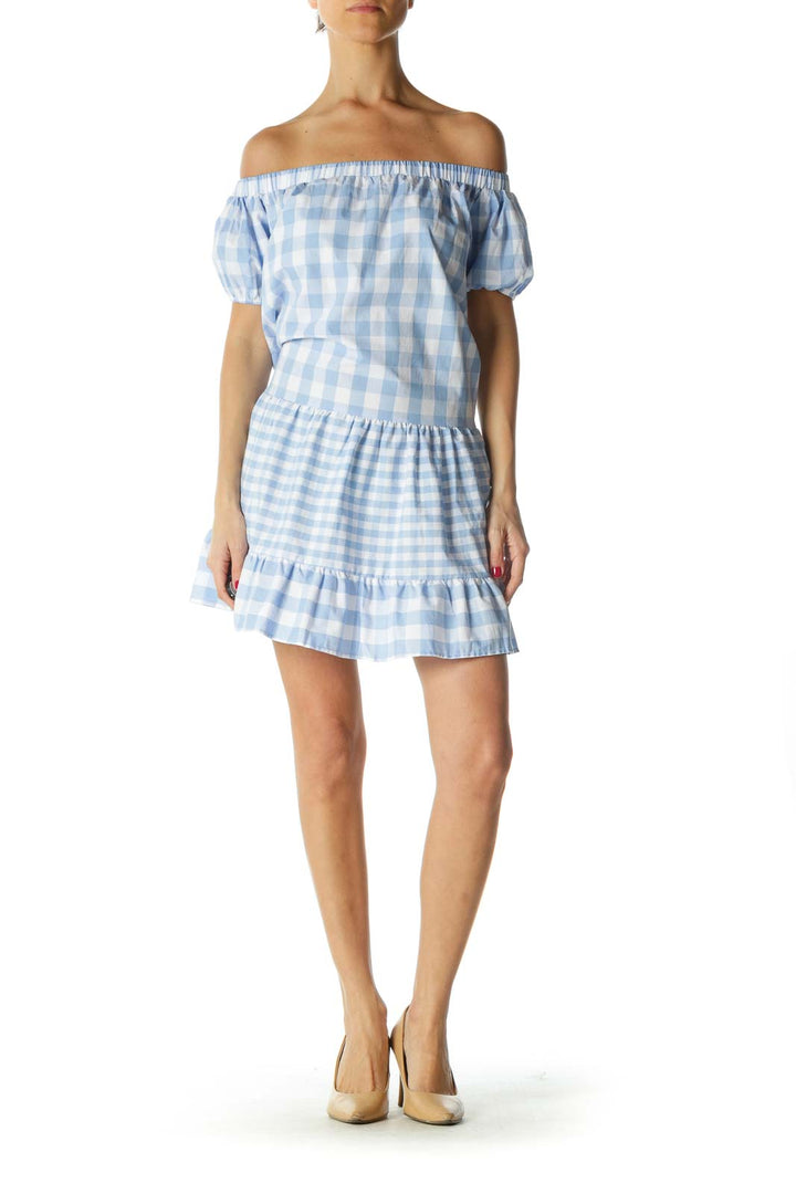 Blue and White Plaid Day Dress