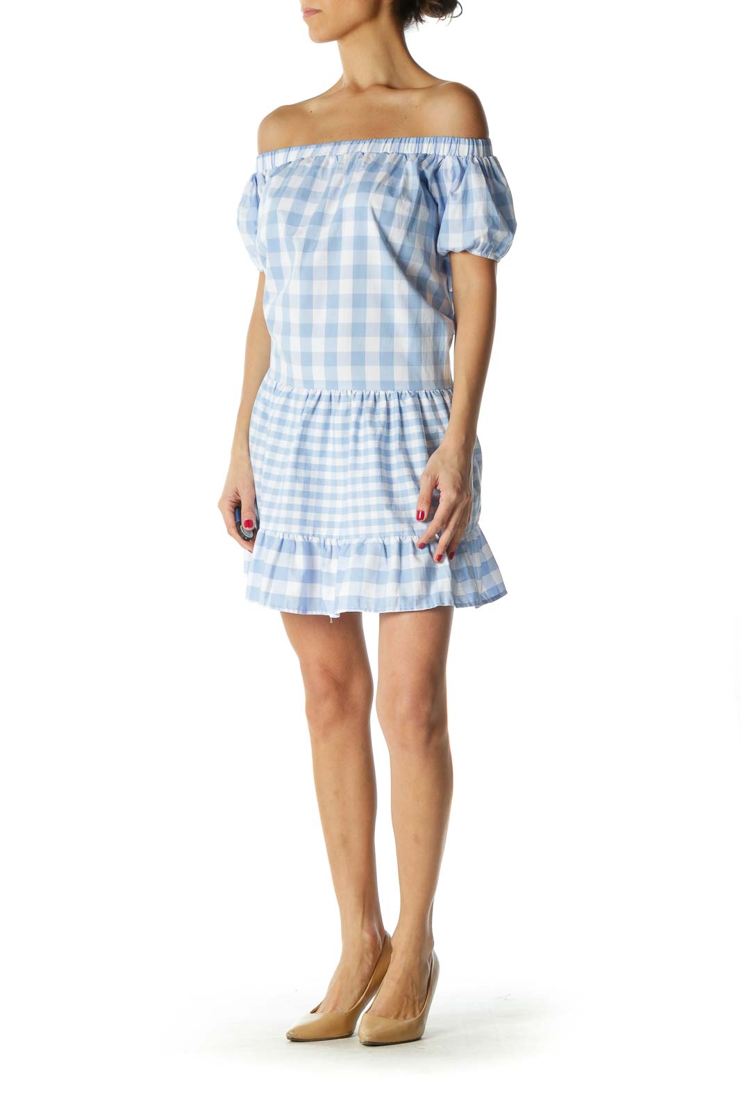 Blue and White Plaid Day Dress