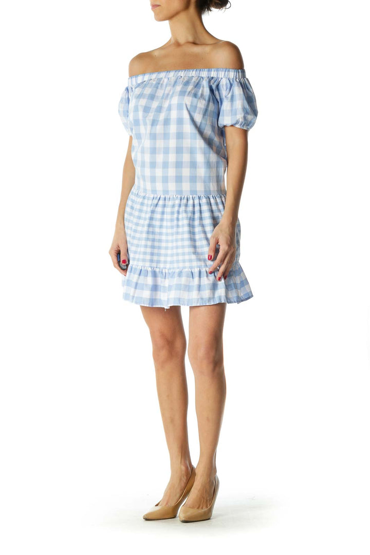 Blue and White Plaid Day Dress