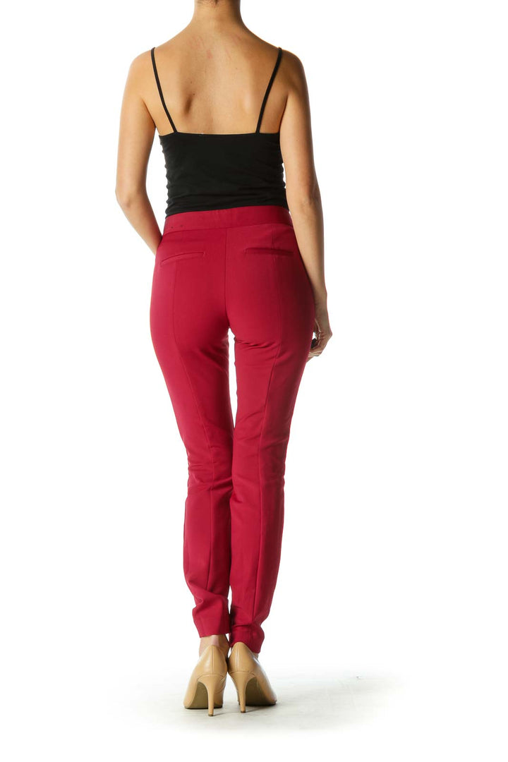 Red Casual Leggings Pant