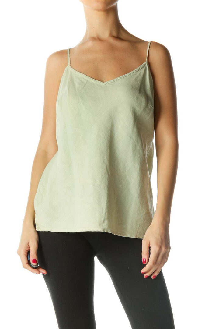 Green 38Spaghetti Strap Knit Top