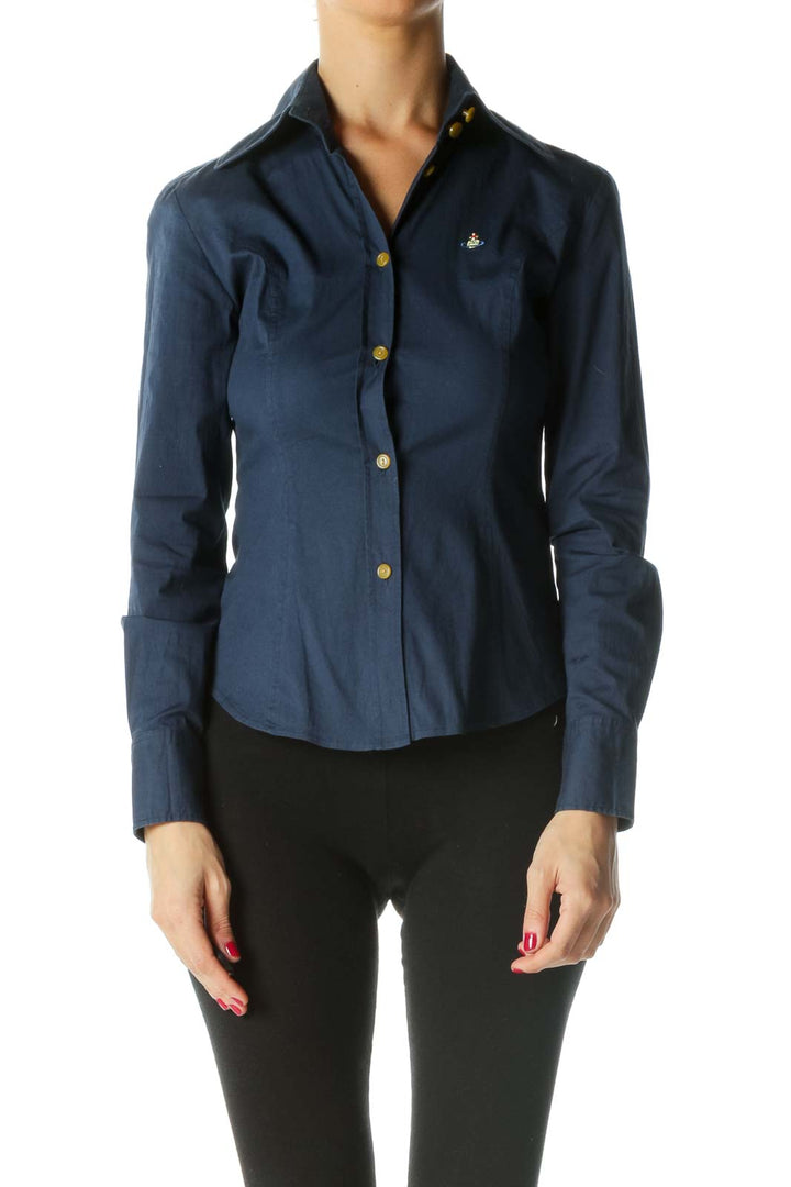 Blue Buttoned Long Sleeve Shirt