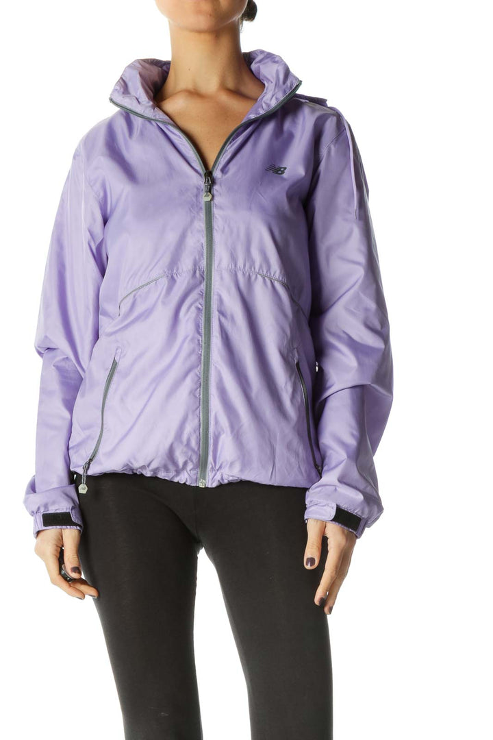 Purple Long Sleeve Windbreaker Jacket