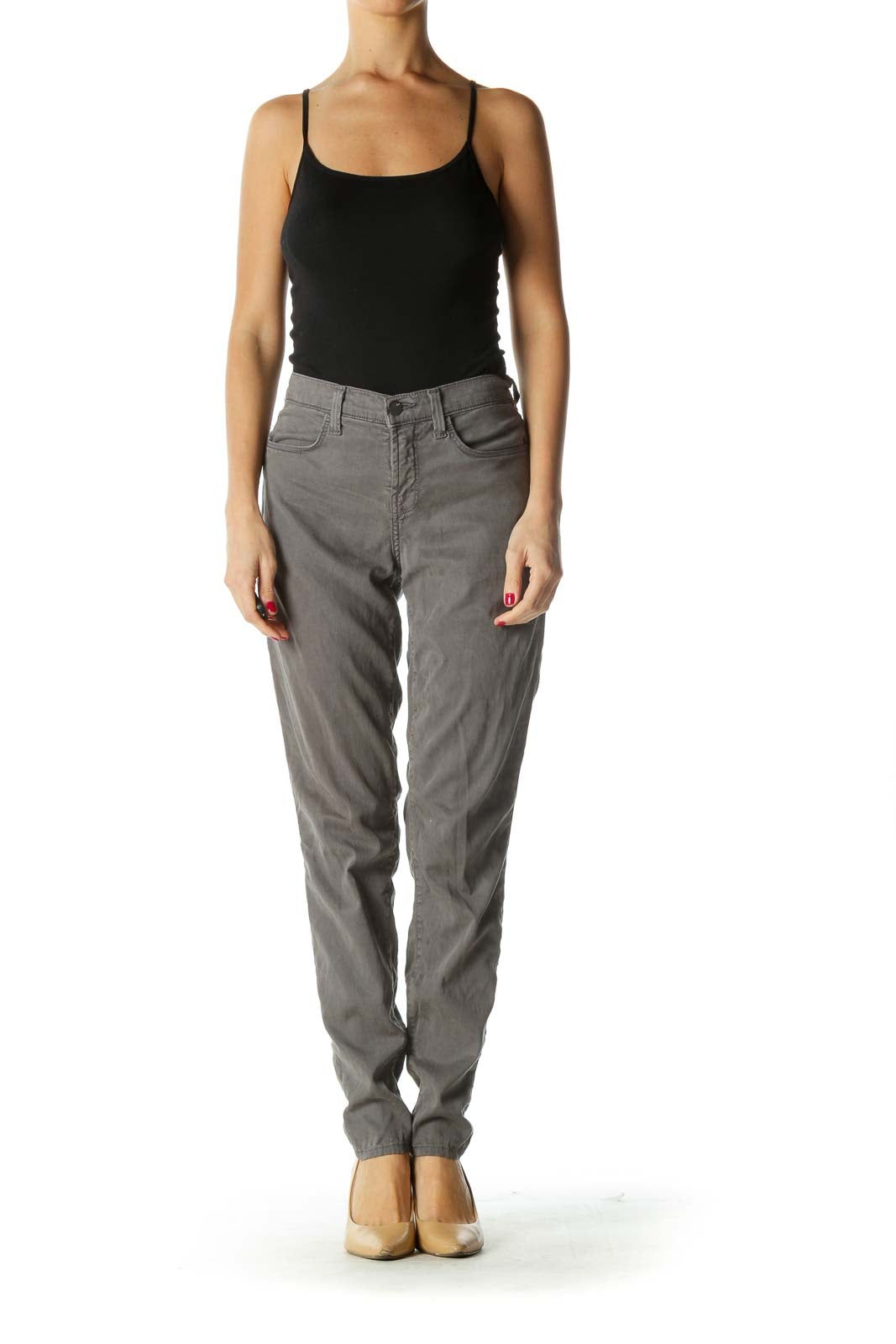 Gray Skinny Stretch Pants