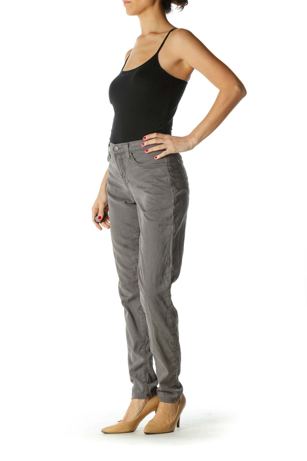 Gray Skinny Stretch Pants