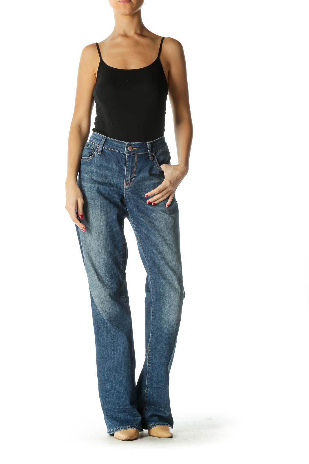 Blue Medium Wash Boot Cut Jeans