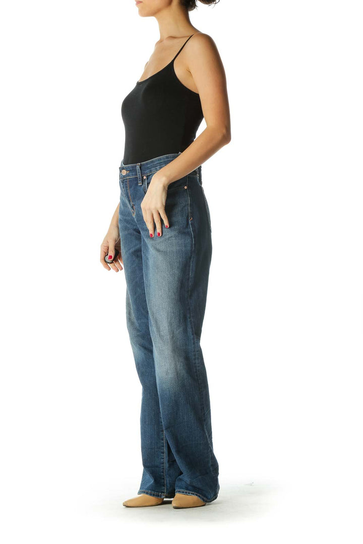 Blue Medium Wash Boot Cut Jeans