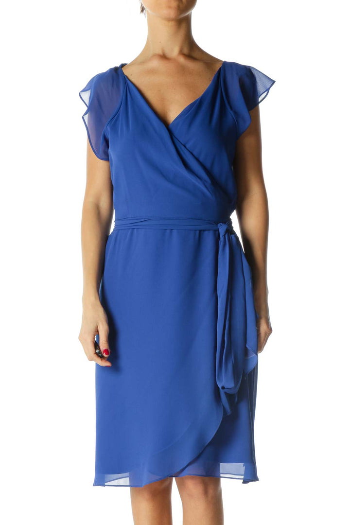 Blue Tie-Front Dress