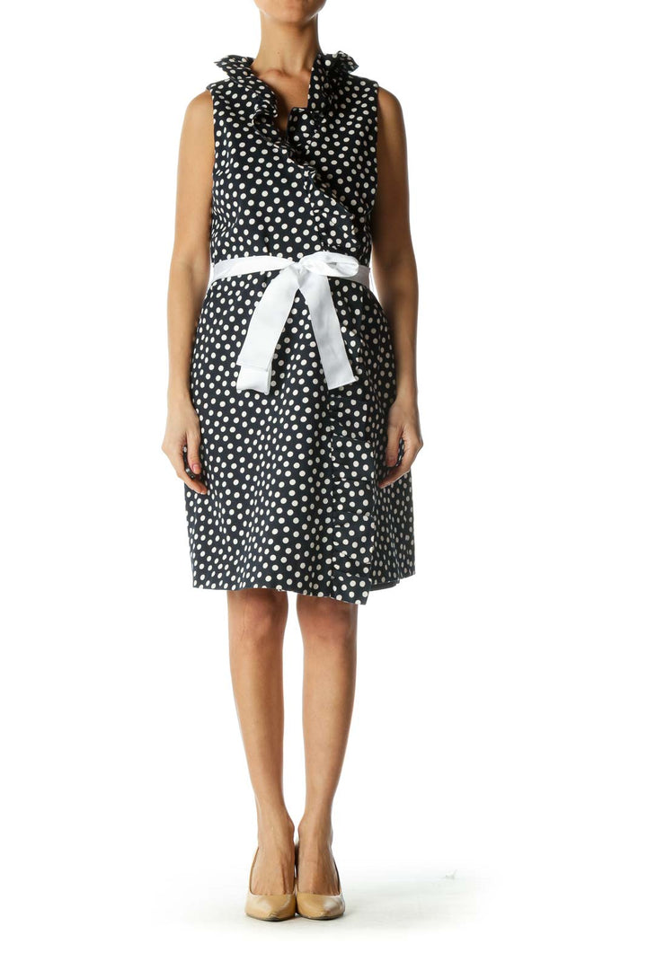 Blue and White Polka-Dot Dress