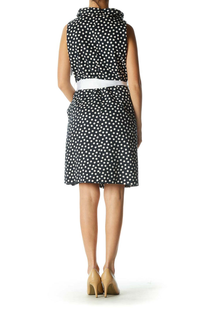 Blue and White Polka-Dot Dress