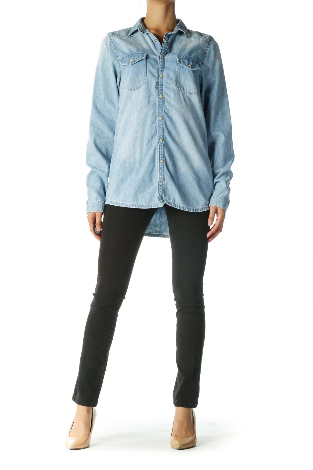 Blue 100% Cotton Denim Shirt